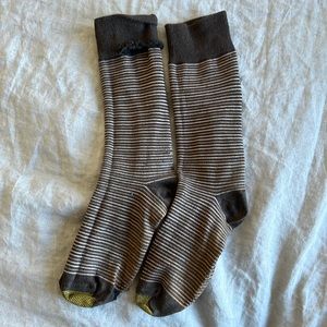 Men’s Brown Striped Dress Socks